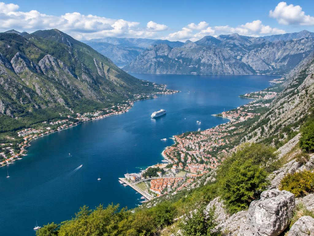 Bahía de Kotor desde las alturas