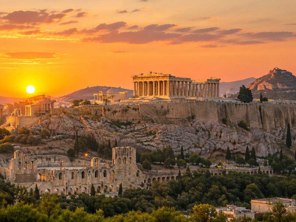 Meteora y la Acrópolis de Atenas